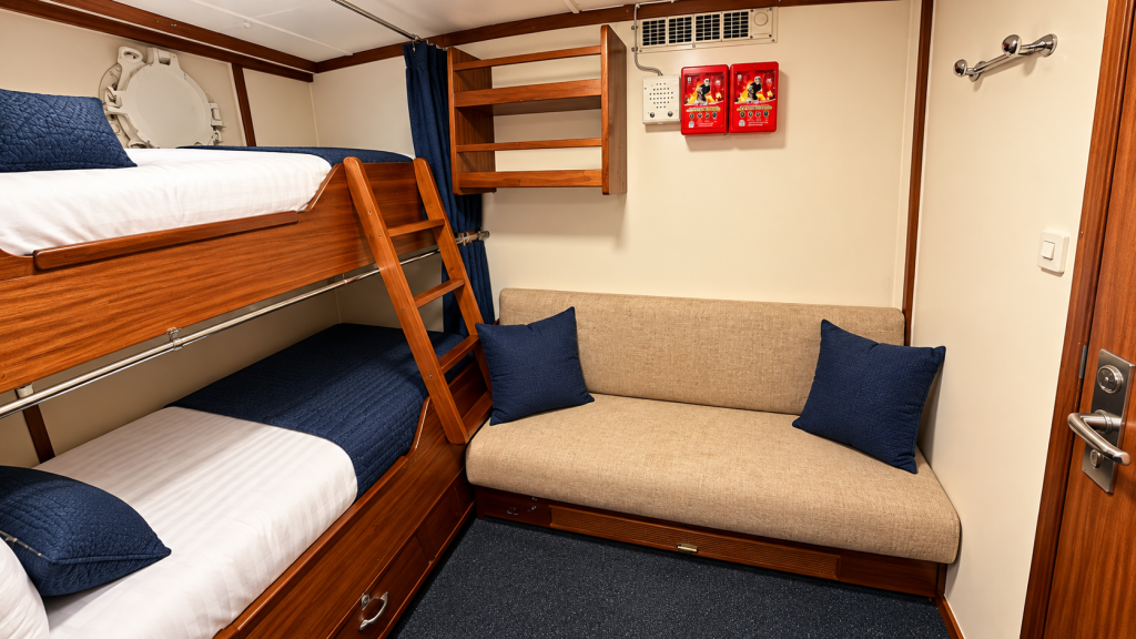 Standard cabin on Falkland Islands cruise ship Hans Hansson