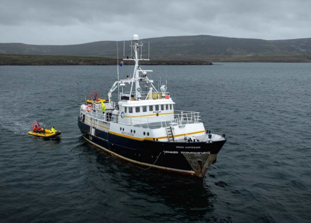 Expedition vessel at anchor